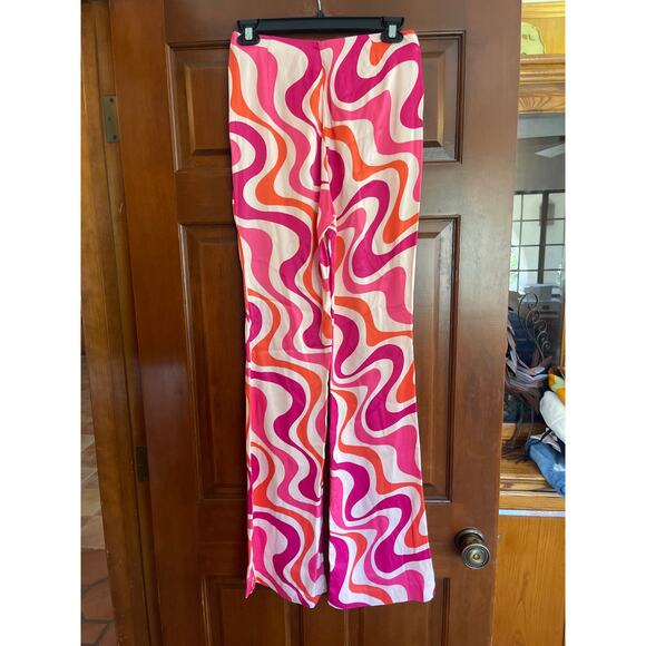 Zara 70’s groovy print flare pants size small - Picture 4 of 6